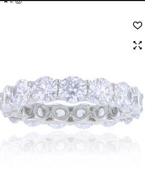 White Cubic Zirconia Eternity Band in Rhodium Plated S Silver. Macy’s. Sz 6. NWT